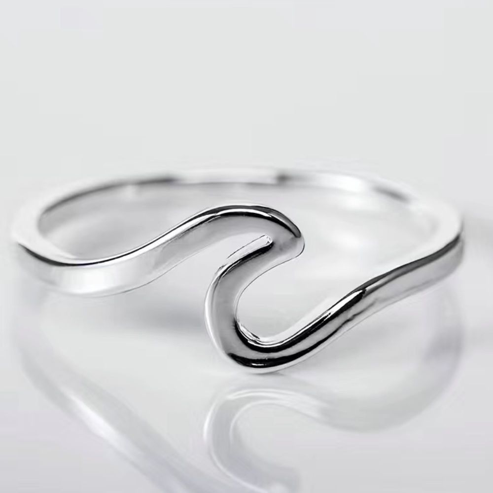 Silver Ocean Wave Ring